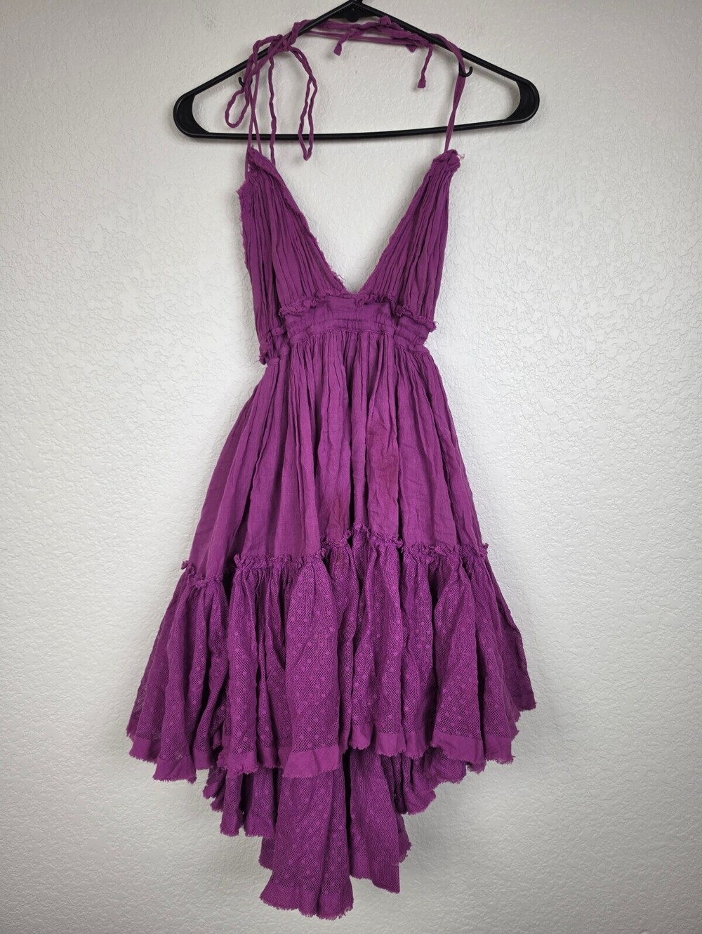 Free People Cotton 100 Degrees Stained Mini Dress
